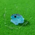 Blauwe lichtgevende kikker miniatuur hars ornament, schattige micro landschap decor. - Blauw