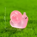 Cute mini pink resin snail figurine for moss micro landscape DIY decoration and accessories. - Rose Red Large