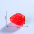 Mini resin strawberry charm DIY miniature craft ornament red fruit decor accessory 1.8cm - No. 2 Luminous Strawberry