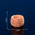 Miniature woven basket model DIY micro landscape ornament desktop accessory 1.6x2.4cm - Bamboo Basket