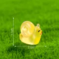 Mini luminous resin snail figurine for moss micro landscape DIY decoration and miniature fairy garden. - Yellow Small