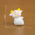 Cute Mini Zodiac Sheep Figurine Resin Car Desktop Ornament Decoration 3.3x2.7cm - Goat