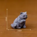 Miniatura statuetta di gatto grigio ornamento per decorazione scrivania 2,5cm - H2.5cmxW2.6cm / 1# Gatto blu