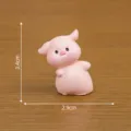 Cute mini resin pig figurine for micro landscape decor, desktop ornament, 3.4cm height. - Pig