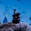 Halloween bruja búho miniatura resina adorno figurita DIY micro paisaje decoración 2.7cm - Búho Negro de Pie