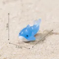 Kleine leuchtende blaue Haifisch Figur fuer Mikro Landschaft Aquarium Tisch Deko Ornament - 5# Liegend