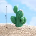 Mini simulation cactus plante grasse ornement, figurine paysagère résine verte 3.1cm - 6# Cactus à fleurs rose clair