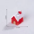 Miniatura casa di neve rossa resina ornamento micro paesaggio DIY deco accessorio 2.3x2.1cm - 11# Casa di Natale