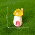 Miniatur leuchtendes Pilzhaus Ornament für Mikrolandschaft DIY Garten Deko und Auto Zubehör. - 2# Gelbes Pilzhaus