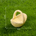 Mini Simulierter Rattankorb Miniaturen Kunsthandwerk für DIY Landschaftsbau 4x3.2cm gelb. - Gelber Großer Bambuskorb