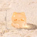 Mini Figurine Résine Chat Lumineux Petite Décoration Bureau Accessoire Micro Paysage - Orange