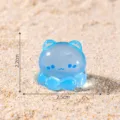 Mini figurine chat méduse en résine paysage luminescent déco aquarium DIY 2.2x2.5cm - Bleu