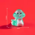 Mini green zodiac snake figurine desktop ornament resin cute micro landscape accessory decor. - Dark Green