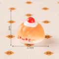 Mini hars simulatie dessert brood beeldje schattig DIY poppenhuis decoratie 2.7cm - 9# Kersenpudding