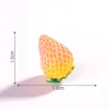 Mini Resin Strawberry Charm DIY Accessory Yellow Pink Cute Micro Landscape Figurine 1.5cm - Conical Rose Red