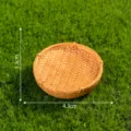 Miniatur Simulation Bambus Korb Requisite, DIY Mikrolandschaft Dekoration Zubehör 4.3cm. - 12# Geflochtener Bambuskorb