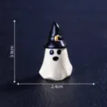 Miniatura de Halloween pequeño fantasma blanco con sombrero de bruja negro para accesorio DIY. - 1# Fantasma beige con capucha