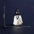 Mini figura de fantasma de Halloween sombrero de bruja resina micro paisaje decoración 2.7cm - 2# Fantasma beige con capucha
