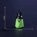 Mini Figura de Fantasma para Halloween Decoración en Resina Verde con Sombrero de Bruja - 3# Fantasma verde con capucha