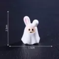 Mini figura de fantasma de Halloween de resina muneca linda DIY micro paisaje adorno 2.3cm - Pequeño fantasma conejo blanco #7