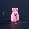 Rosa mini figura de fantasma con orejas de conejo para decoración DIY micro paisaje 1.9cm - Pequeño fantasma conejo rosa #8