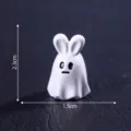 Mini figura de fantasma de Halloween con orejas de conejo micro paisaje decoración de escritorio - 17# Fantasma conejo gris