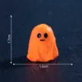 Mini figura de fantasma naranja para micropaisaje de Halloween accesorio DIY 1.7x1.6cm - 18# Fantasma naranja