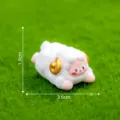 Süße Harz Schaf Miniatur Figur Moos Mikrolandschaft DIY Desktop Dekor 3,6 cm groß - 4# Liegend