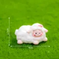 Kleine weiße Schaf Kunstharz Figur für Moos Mikrolandschaft DIY Mini Garten Dekoration. - 5# Schräg liegende Haltung