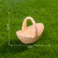 Miniatur simulierter geflochtener Korb Mikrolandschaft DIY Dekoration Puppenhaus Requisiten - Cremeweißer Großer Bambuskorb