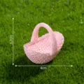 Miniatürlicher rosa geflochtener Korb für DIY Mikrolandschaft Feengarten Dekoration Ornament. - Rosa Großer Bambuskorb