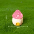 Mini luminoso fungo casa resina statuetta giardino fatato micro paesaggio decorazione - #8 casa fungo rotonda rosa rossa