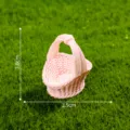 Miniature pink woven basket dollhouse micro landscape DIY decoration craft prop 3.8cm - Pink Small Bamboo Basket