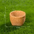 Miniature artificial rattan woven basket micro landscape DIY decorative ornament craft - Brown Large Bamboo Crate