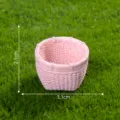 Miniature pink woven basket micro landscape DIY decoration camping picnic mini basket ornament - Pink Large Bamboo Crate
