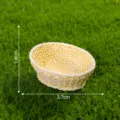 Miniature artificial rattan woven basket for micro landscape DIY craft dollhouse decor. - Yellow Round Bamboo Crate