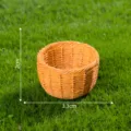 Miniature simulation woven basket micro landscape DIY decoration craft mini props 2x3.3cm - Brown Medium Bamboo Crate