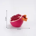 Mini figura de granada de resina modelo de fruta de simulación artesanía de bricolaje 3.4cm - Granada pelada a la mitad