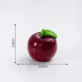 Mini figura de manzana roja de resina, linda simulación fruta micro paisaje adorno 2.8cm - Rojo cereza