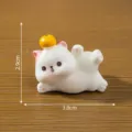 Carina mini statuetta di gatto in resina con arancia micro paesaggio fai da te decorazione 2,9x3,8cm - 1# Posizione sdraiata