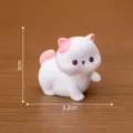 Simpatica statuetta in miniatura di gatto in resina, bianco e rosa decorazione da scrivania. - 4# Postura in cammino