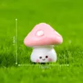 Mini statuetta fungo in resina carina decorazione giardino fatato ornamento 1.6cm - Rosa