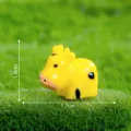 Mini resin dairy cow ornament micro landscape cute DIY gardening decoration accessory - No. 1 Yellow