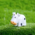 Miniature Cow Figurine Cute Resin Micro Landscape Garden DIY Decor Toy Ornament 1.4x1.7cm - No. 2 White