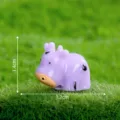 Miniature purple cow figurine cute micro landscape gardening DIY decorative accessory 1.4x1.7cm - No.3 Purple Tie-Dye