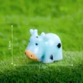 Mini blue cow figurine miniature landscape gardening DIY cute decoration ornament 1.4x1.7cm - Blue No. 5