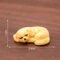 Mini sleeping puppy resin figurine miniature desktop ornament micro landscape decor 1.1x3.4cm - Sleeping Animals - 10 Styles / No. 1 Large Yellowish Dog