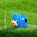 Mini resin cow figurine blue micro landscape miniature garden DIY decoration ornament 1.4x1.7cm - No. 7 Dark Blue