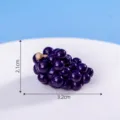 Miniatur lila Traube Figur Harz Simulation Obst DIY Kuchen Dekoration Zubehör 2.1x3.2cm - Lila Weintrauben