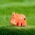 Mini orange resin cow figurine cute micro landscape gardening DIY decorative accessory - Orange